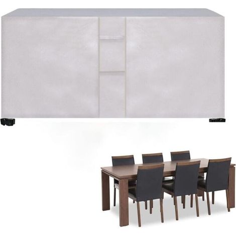 Fundas para muebles de 170 x 94 x 70 cm, impermeables, de tela Oxford 420D, para jardín, mesa, sofá, sillón reclinable y sillas (plateadas) - KZQ (1/4)