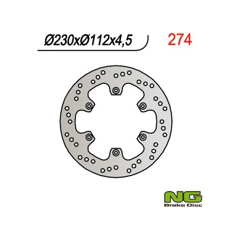 Disco de freno NG 230 mm para Aprilia RX 50 Yamaha DT 50R 97- Acero