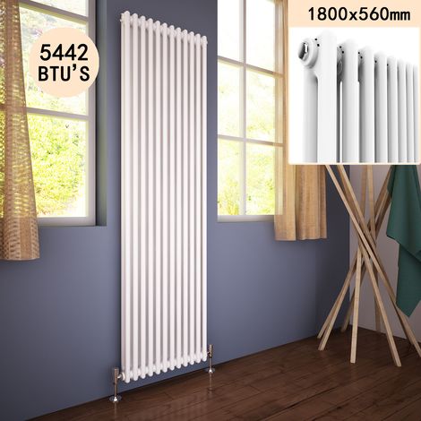ELEGANT 1800 x 560 mm Traditional Vertical Radiator Cast Iron Double Panel Designer Radiators Central Heating UK (1/7)