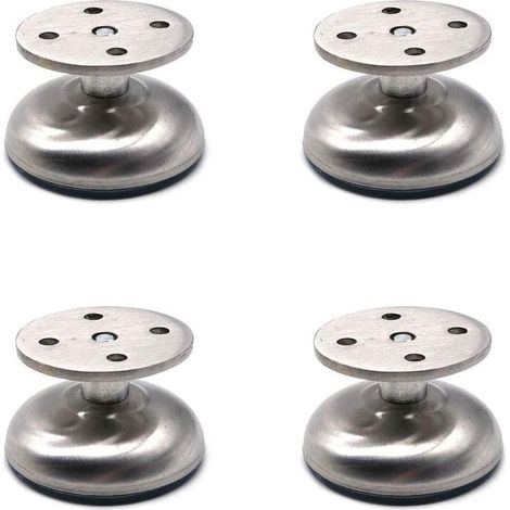 Lot de 4 pieds de meubles réglables de 3,8 cm de long, extra épais, en acier inoxydable, pour table basse, meuble TV, meuble de salle de bain (1/5)
