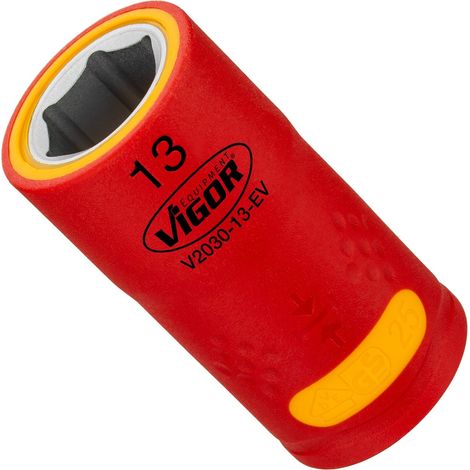 VIGOR Steckschlüsseleinsatz, EV, 3/8 (10 mm) Vierkant hohl, Außen Sechskant Profil, SW 13 mm (1/2)