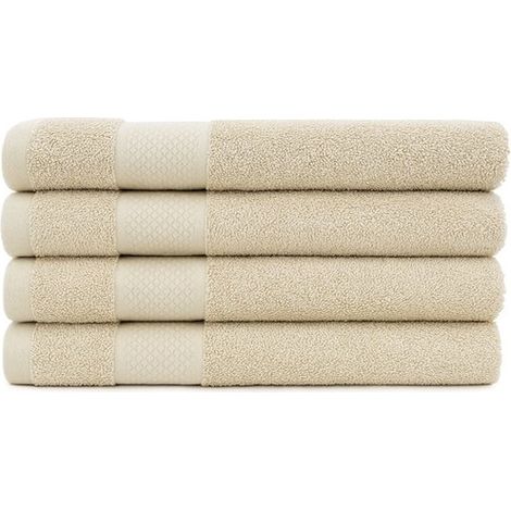 Serviettes de bain 70 x 140 cm - Draps de bain - Serviettes de toilette - Taupe - Lot de 4 - Qualité hôtelière (1/2)