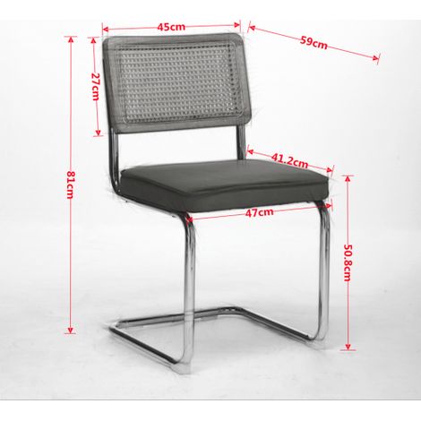 Chaises de salle à manger style Mid-Century Modern (Lot de 2) — Chaises d'appoint en velours avec dossiers en rotin naturel et pieds en acier inoxydable chromé  Chaises de cuisine rembourrées style ro
