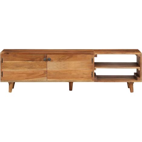 vidaXL Mueble de TV madera acacia con acabado miel 140x30x40 cm (1/2)