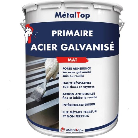 Primaire Acier Galvanise - Pot 15 L - 7040 - Gris fenêtre - Metaltop