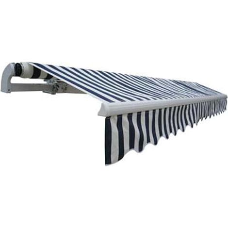 Maison Exclusive - Tenda da Sole Pieghevole Motorizzata 400 cm Blu/Bianca (1/3)