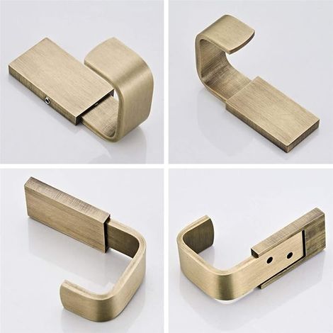 Towel Hook Coat and Chapel Hook for Bathrobe, Brass, Kitchen and Bathroom, Bedroom, Multipurpose Wall Hook, Brushed Bronze (1/4)
