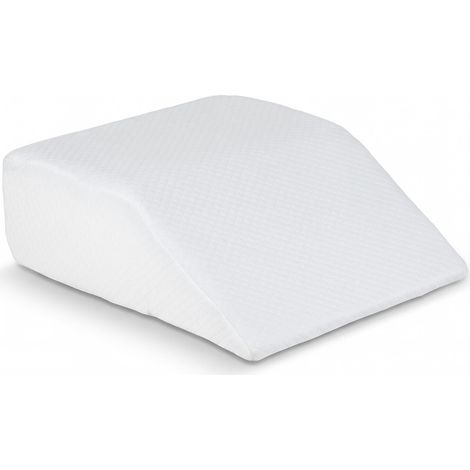 Coussin de surélévation des jambes blanc en mousse à mémoire de forme avec housse lavable et base antidérapante pour lit et canapé (1/5)