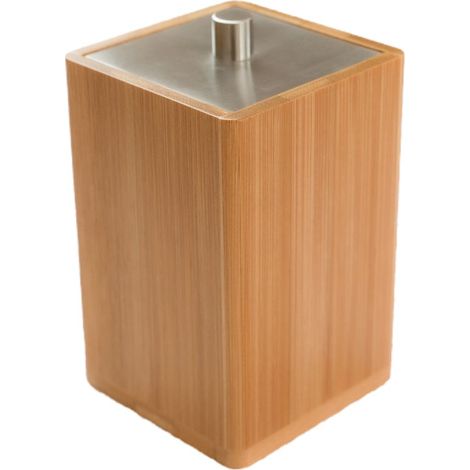 Wattepad Halter Bambus, Wattepadbehälter (LxBxH): 7,6 x 7,6 x 11cm Braun Aufbewahrung Wattepads, Badezimmer Zubehör, Badaccessoires Bambus