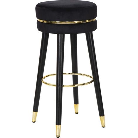 PARIS BAR-HOCKER SCHWARZ/GOLD CM Ø 35X74 (1/5)