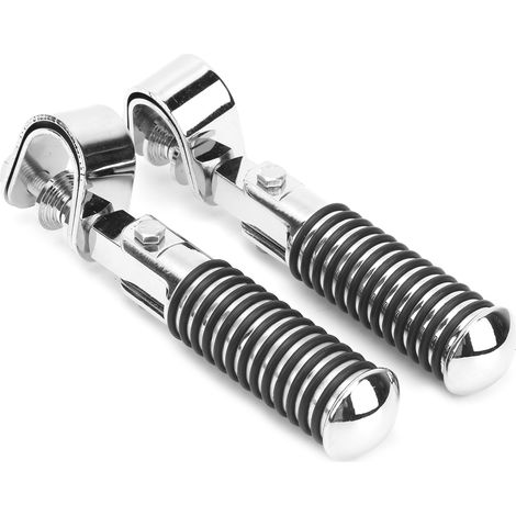 Paire de repose-pieds moto avec fixation pour barre de protection moteur 1 pouce, adapté Honda, argenté (1/5)