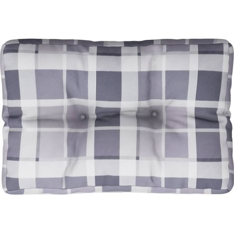 Maison Exclusive - Cuscino per Pallet a Quadri Grigi 50x40x12 cm in Tessuto
