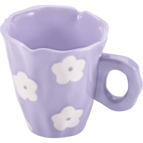 Cette tasse à café en céramique présente un motif unique et irrégulier peint à la main, ce qui en fait un choix idéal pour le bureau et la maison. (1/4)