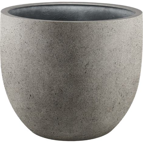 Pot de Fleurs en Béton Naturel Gris Design Œuf D65 x H54 cm pour Intérieur et Balcon - PANGIVO (1/2)