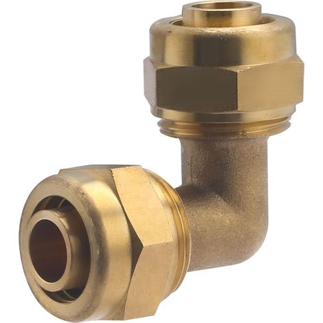 Noyon & Thiebault – Coude égal à compression pour tube PER – Ø 20 mm – Raccord en laiton brut pour circuit eau chaude/froide – Installation sans outil - P20-52320L1 (1/5)