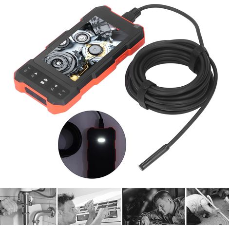 Industrielles HD-Endoskop mit zwei Objektiven, 4,5-Zoll-IPS-Bildschirm, 5-mm-IP67-wasserdichter Kamera, 5-m-Kabel und 32-GB-TF-Karte. (1/5)