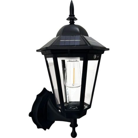 Lampe de cour extérieure solaire pour la maison, s'allume automatiquement à la tombée de la nuit, applique murale rétro à détecteur de présence (1/3)