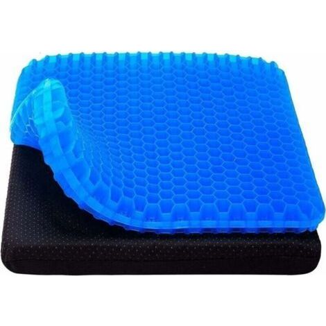 BUNTHAUS Memory Gel Coussin, coussin de gel Orthopédique Ergonomique Chaise de Bureau, la Voiture Anti-Escarres Steißbeinkissen (Bleu) (1/4)