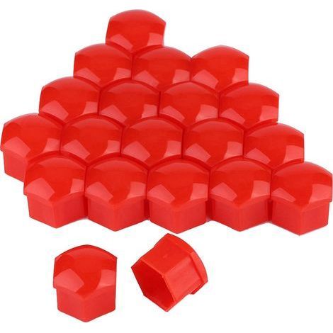 20 Stück 21 mm Diebstahlsichere Radmuttern, Schutzkappen, Schraubenabdeckungen, Autonaben, Rot