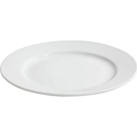 Set aus 12 runden, weißen Porzellantellern, 20,2 cm Durchmesser, 4 cm Höhe, für Desserts, Salate und Pasta. (1/5)