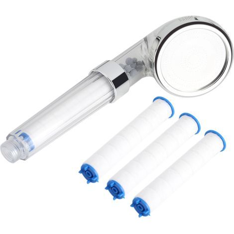 Handbrause-Set mit Negativ-Ionen-Technologie und Wassersparfunktion für das Badezimmer, inklusive 3 Filtern (1/5)