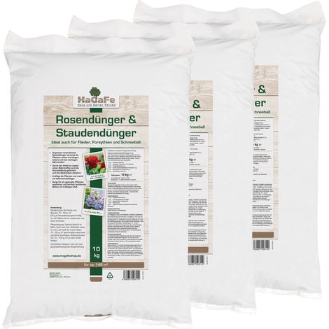 HaGaFe Rosendünger & Staudendünger Ideal auch für Flieder Forsythien Schneeball 30kg (3 x 10 kg) (1/5)