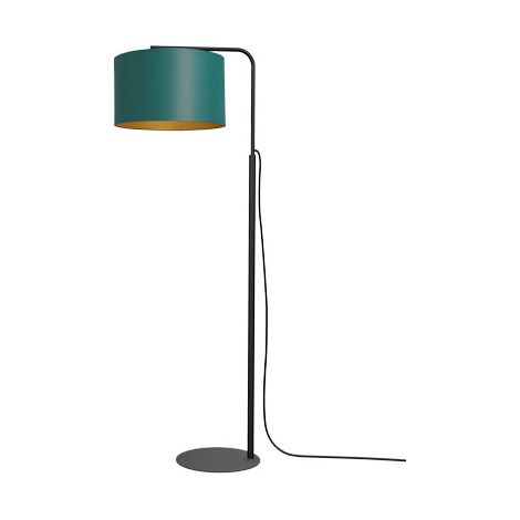 Lampada da terra Arden nera paralume verde E27 Luminex