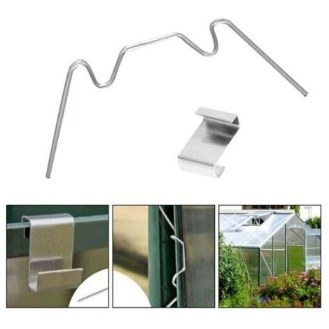 100 PCS Clips de serre pour verre, Clips de fenĂŞtre de serre en acier inoxydable Accessoire pour serre(50 PCS 304 Clips de fil en acier inoxydable W, 50 PCS de chevauchement en acier inoxydable 301 Z) (1/3)