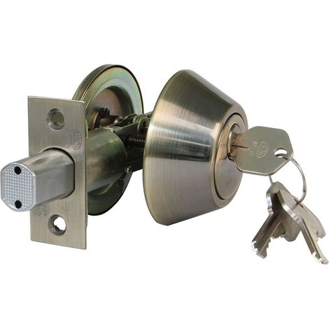 Verrou 1550 en Laiton Cuir  Serrure à Rosace pour Portes Jusqu'à 45 mm  Acier Durable avec 3 Clés Incluses  Sécurité et Intimité  Installation Facile, Cuir, Acier (1/4)