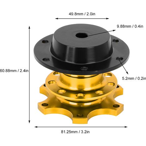 Outil de démontage rapide pour volant Formula 6 trous (doré) (1/5)
