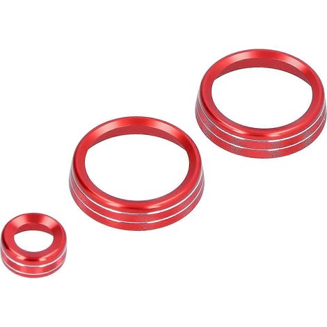 Lot de 3 caches pour boutons de volume audio de climatisation, compatibles avec Land Rover Defender 2020-2021 (rouge). (1/4)