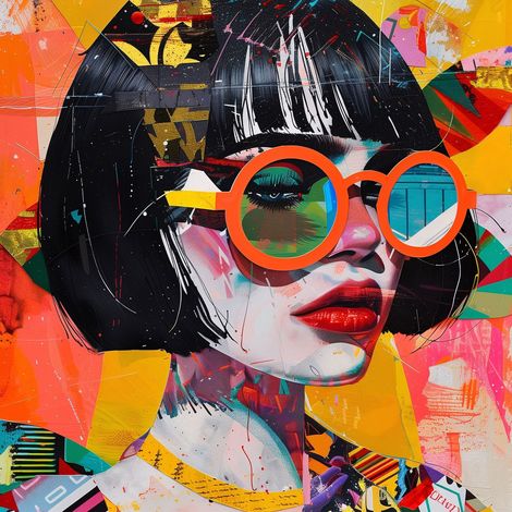 Tableau sur toile portrait pop art 30x30 cm - Impression sur Toile Murale Décorative - Image imprimée en HD sur Toile - Toile sur Châssis en Bois FSC - Fabriqué en France (1/5)