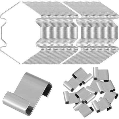 Clips De Fixation Pour Vitrage De Serre - Acier Inoxydable 304 - Type W Z - Pour Polycarbonate Alvéolaire Et Verre Trempé - 100 Pièces (1/5)