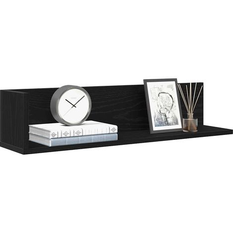 Wandregale 2 Stk. Schwarz 75x16,5x16,5 cm Holzwerkstoff (1/5)
