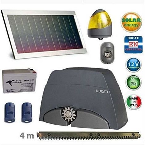 Ducati coulissant pour portail automatique solaire Slide 446 Solar Idéal pour portails résidentiels jusqu'à 400 kg