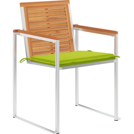 Maison Exclusive - Sedie da Giardino con Cuscini 4 pz in Legno Massello di Acacia