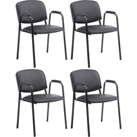 Set 4 sedie Ken Pro in similpelle nero