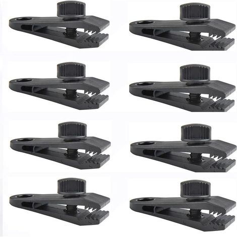 8 Pcs Clips de Toile de Tente en Plastique Réglables Clips de Tente Extérieur Coupe-Vent et Parasol Réutilisables, Adaptés au Camping, Caravane, Toile de Parasol de Jardin (1/5)