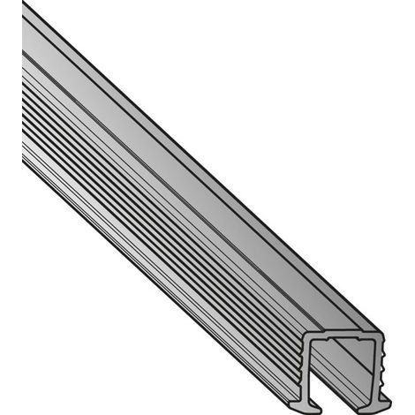 Hettich – Rail de porte coulissante aluminium 2000 mm – Encastrement 13,3 mm – Fixation à coller – Pour vantail 16/19 mm (1/2)