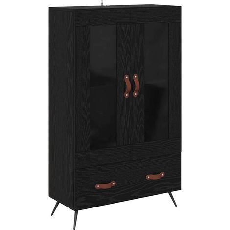 Maison Exclusive - Alacena con cajón Roble Negro 69,5 x 31 x 115