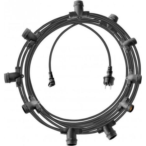 Brennenstuhl cadena 10xe27 bombillas excluidas con cable de 10 metros negro - 1175190020