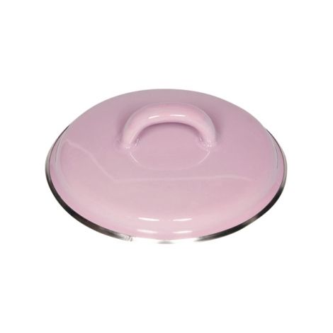 Tapa Riess Classic Pastel con borde cromado Ø12 cm rosa esmalte