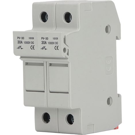 Photovoltaik-Sicherungshalter 2P 15A Überlast- und Kurzschlussschutz DIN-Schienenmontage PV-Sicherungshaltersockel 1000V DC (1/5)