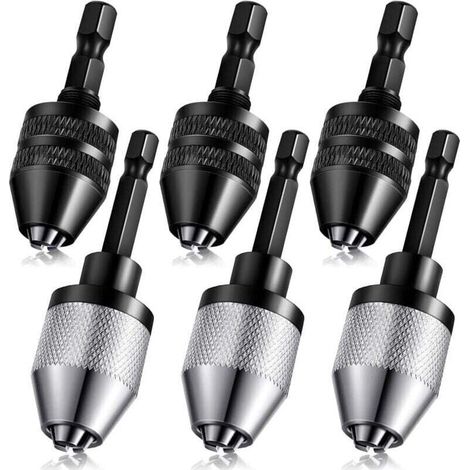 1/4"-Sechskantschaft-Schnellspannbohrfutter, XU, 0,3–6,5 mm, 0,3–3,6 mm Schnellwechsel-Schraubendreher-Verlängerungsadapter für Schlagbohrmaschinenzubehör (6-teilig) – KZQ (1/4)