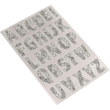 Tampons transparents en silicone à motif floral et lettres pour la création de cartes, le scrapbooking et le gaufrage DIY (1/4)