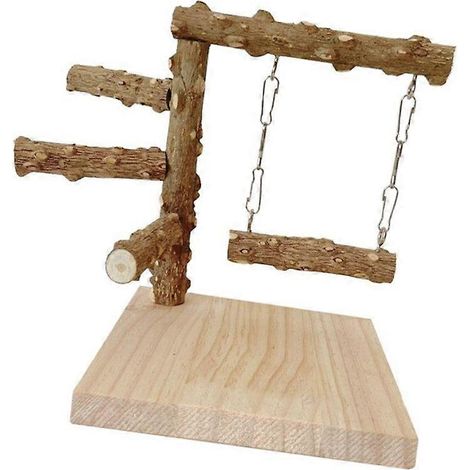 Perchoir à oiseaux avec fonction de grincement, balançoire, support pour oiseaux, jouet pour perroquets en cage (1/4)