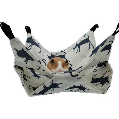 Hamac Pour Petit Animal - Laine Polaire Douce - Design Double Étage Avec Crochets - Accessoire Cage Rongeur (1/5)
