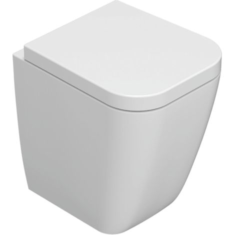 Vaso a terra in ceramica 45x36 cm Globo Stone SS002BI  Bianco - Ceramica - Con copri wc soft close