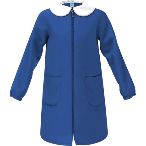 Grembiule Scuola Bimba con Zip centrale - Neutro Blue Royal 11A