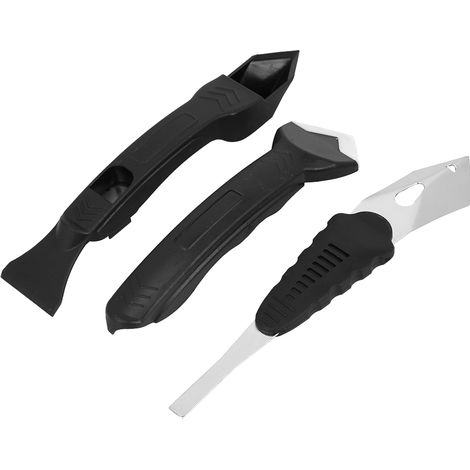 Kit d'outils 3 en 1 pour calfeutrage : pelle, grattoir pour mastic silicone, verre et ciment (1/5)